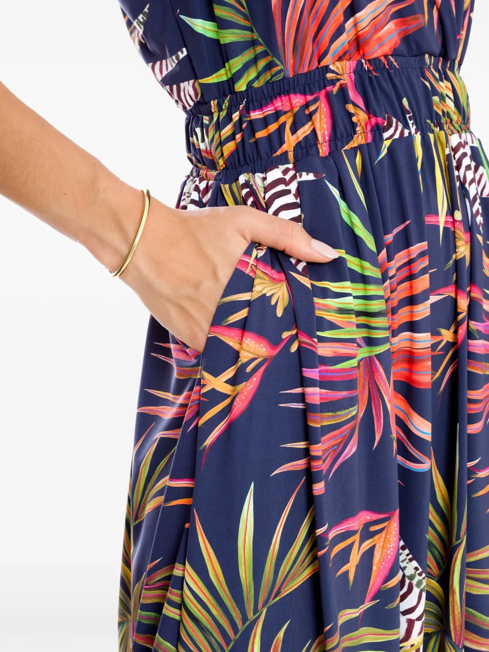 Lygia & Nanny tropical-print maxi dress Blauw