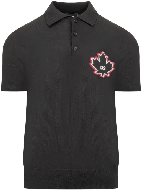 DSQUARED2 polo D2 Leaf - Noir - DSQUARED2 - Modalova