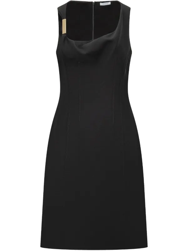 Ferragamo Corseted Midi Dress in Black