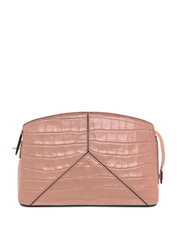 Victoria Beckham Croc-effect Crossbody Bag in Pink