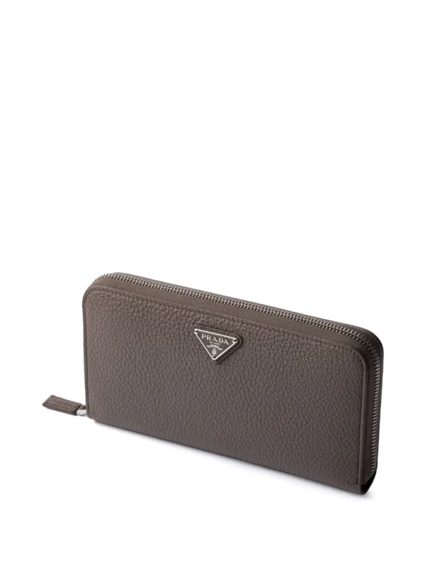 Prada レザー 財布 | グレー | FARFETCH JP