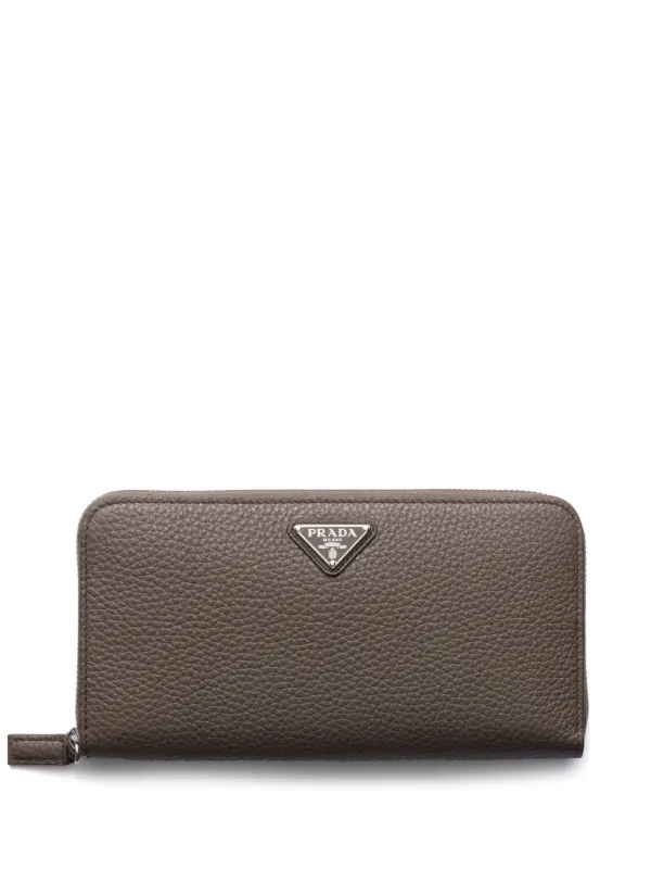 Prada レザー 財布 | グレー | FARFETCH JP