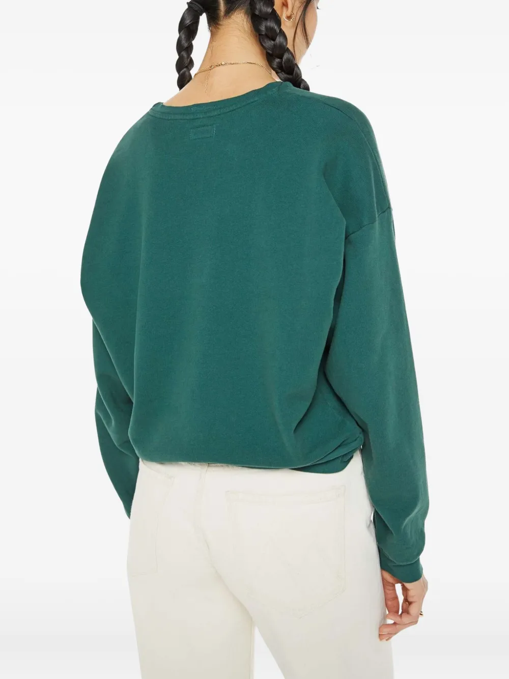 Mother Drop-shoulder Logo Sweatshirt In Green