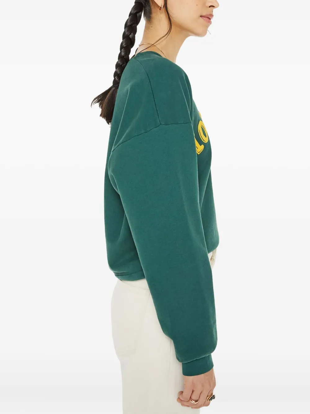 Mother Drop-shoulder Logo Sweatshirt In Green