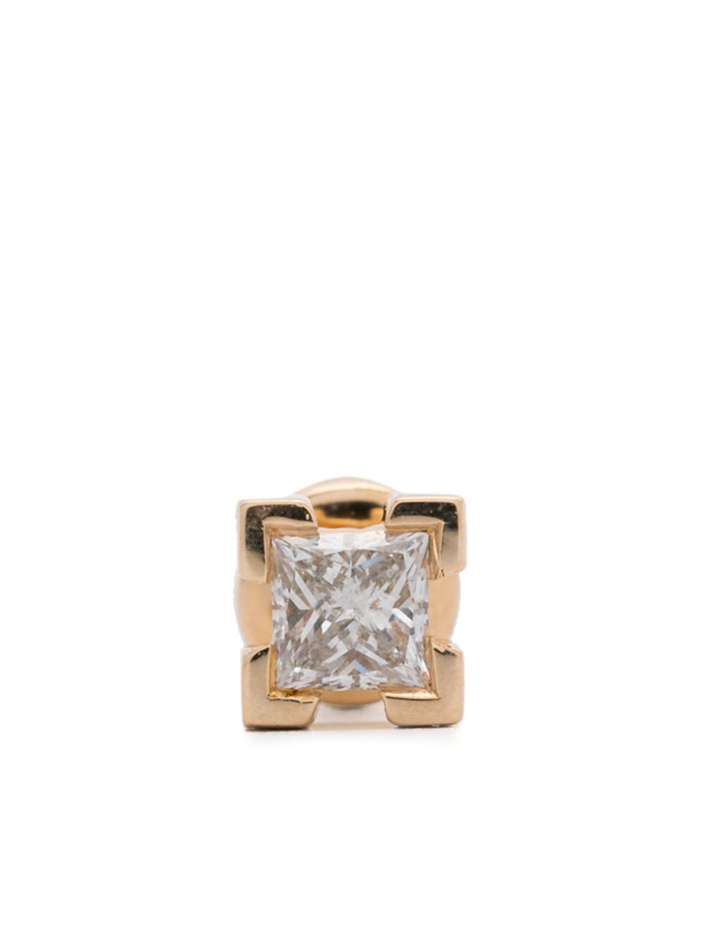 14K yellow gold Modular Square diamond earring