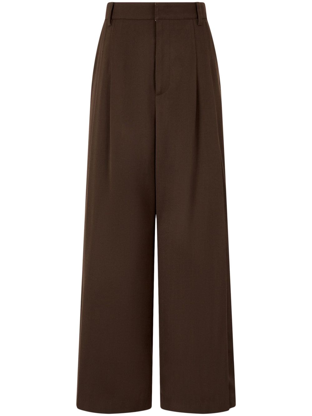 wide-leg wool trousers