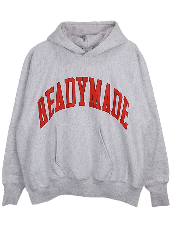 【READYMADE】BIG HOODIE LOGO / GRAY 要在庫確認 男女兼用 Readymade logo-print Hoodie | Grey | FARFETCH