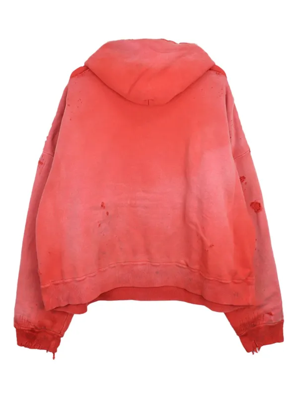 トップス ANCELLM DYED DAMAGE HOODIE RED 2 ANCELLM / Dyed Damage Hoodie – Tree and Branch