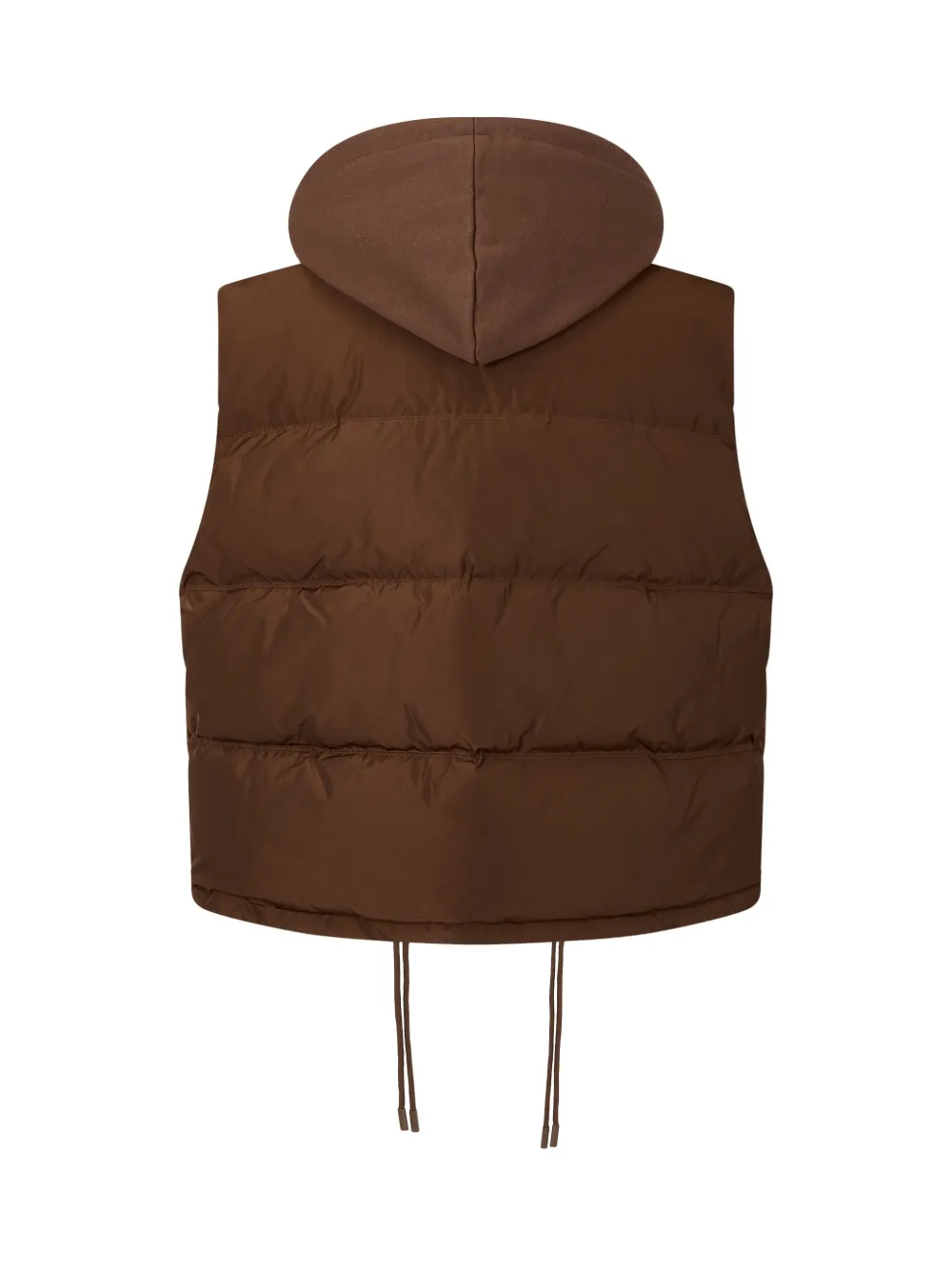 Studio Tomboy Detachable Drawstring-hood Down Vest In 褐色
