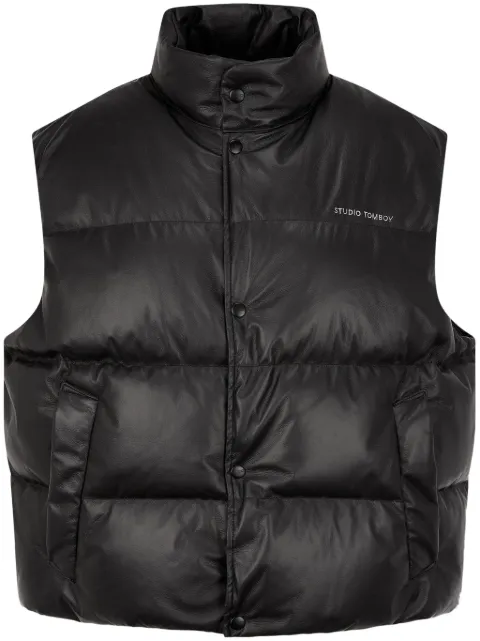 STUDIO TOMBOY leather down vest