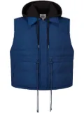 STUDIO TOMBOY detachable drawstring-hood down vest - Blue