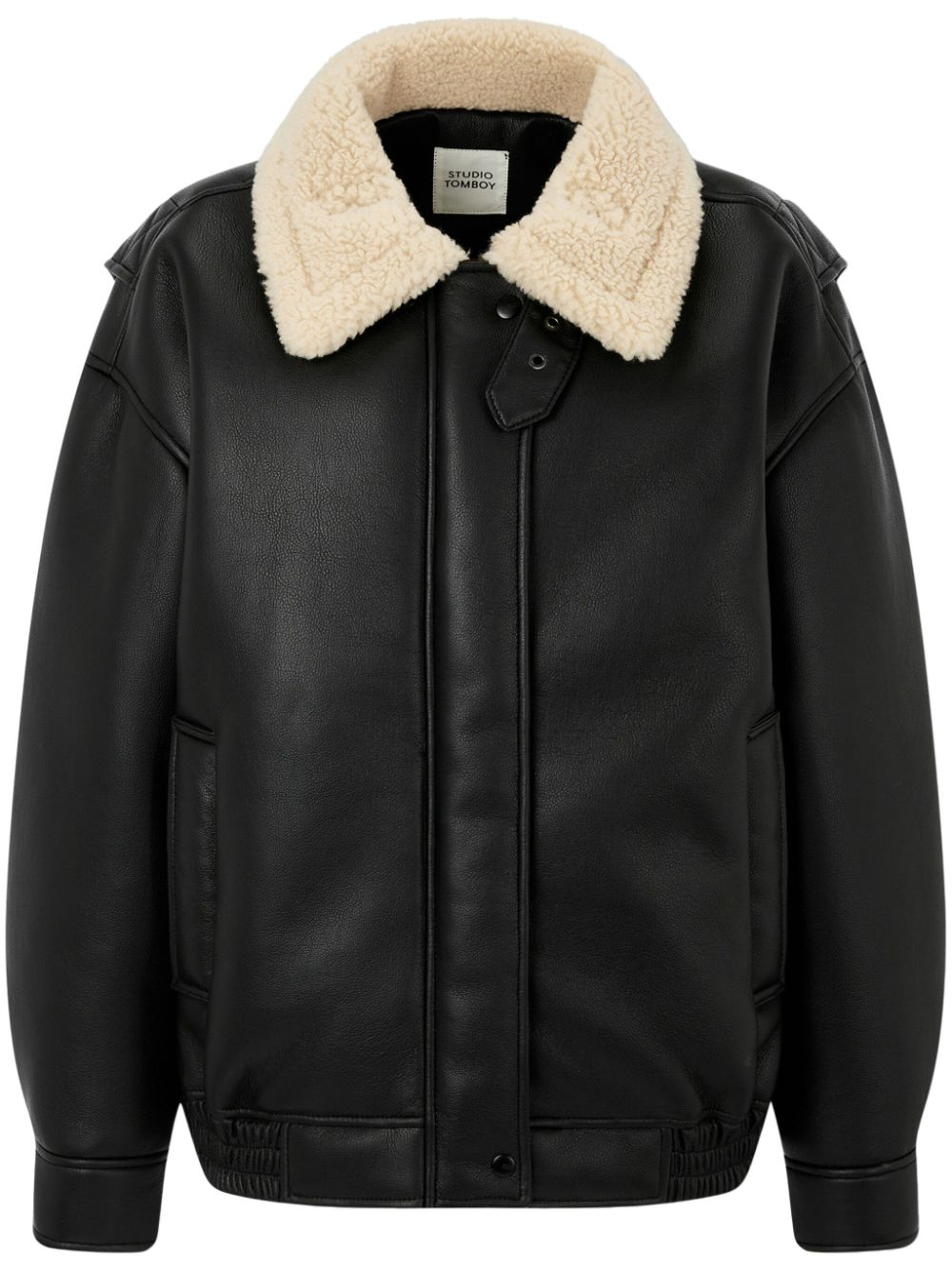 shearling-collar aviator jacket