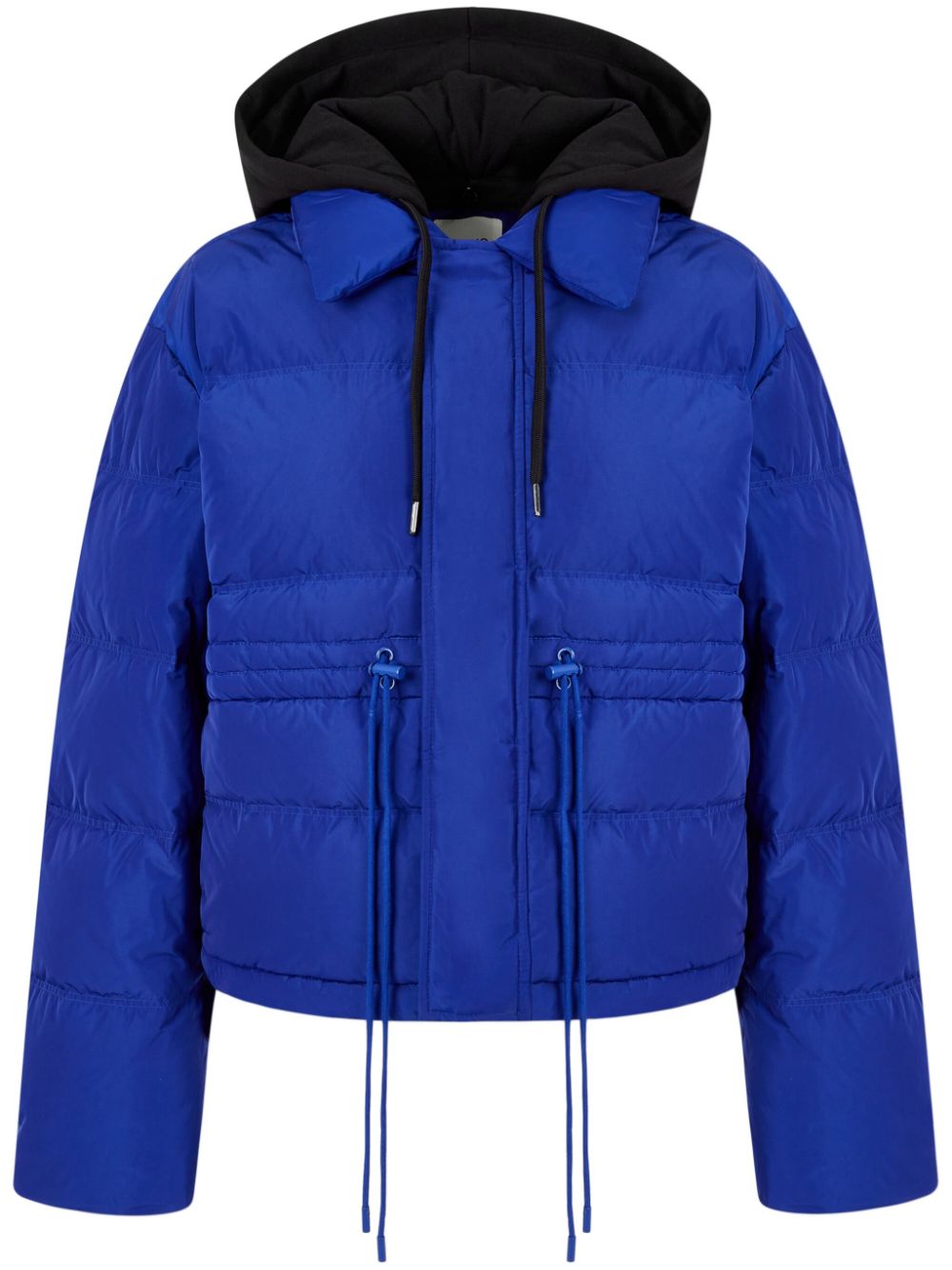 detachable-drawstring hood down jacket