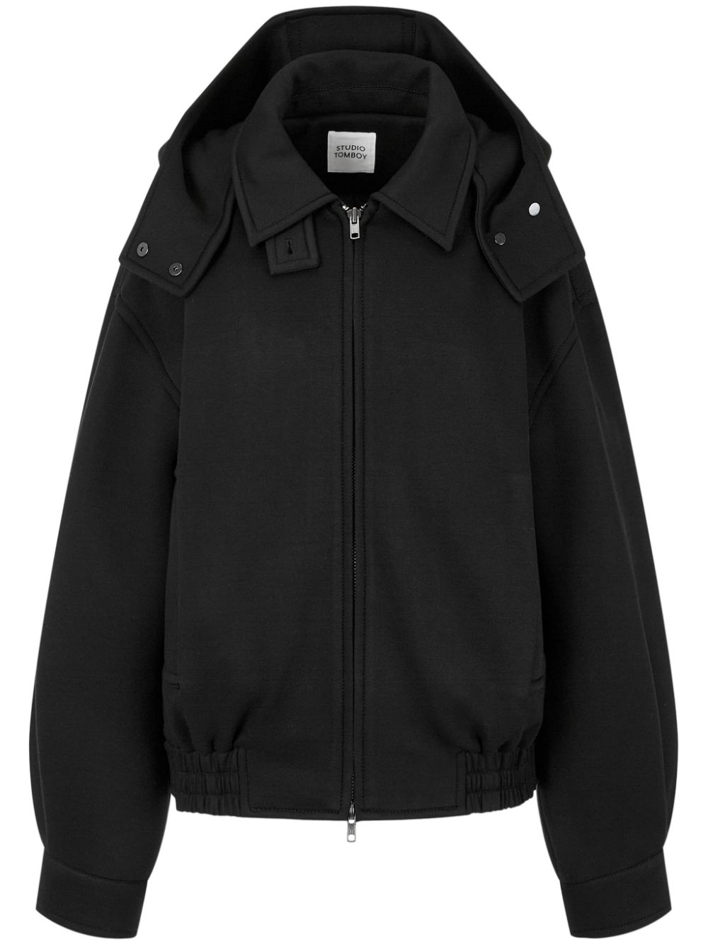 STUDIO TOMBOY detachable-hood zip-up jacket - Black