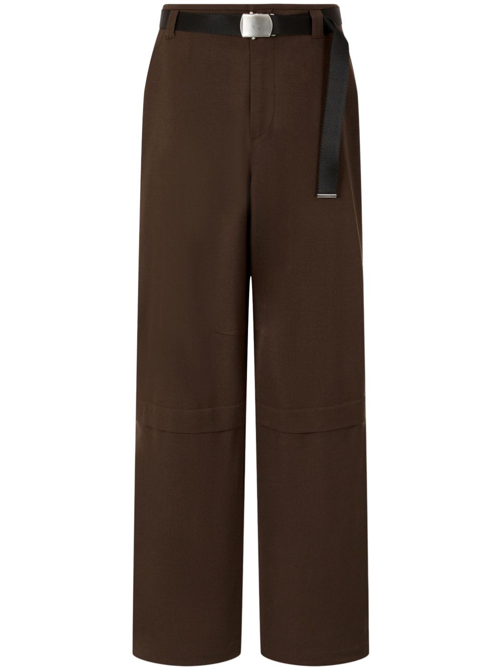 belted wool trousers