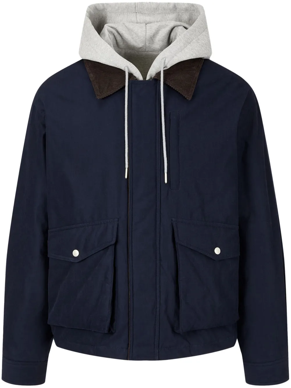 STUDIO TOMBOY corduroy-collar hooded jacket | Blue | Image 1
