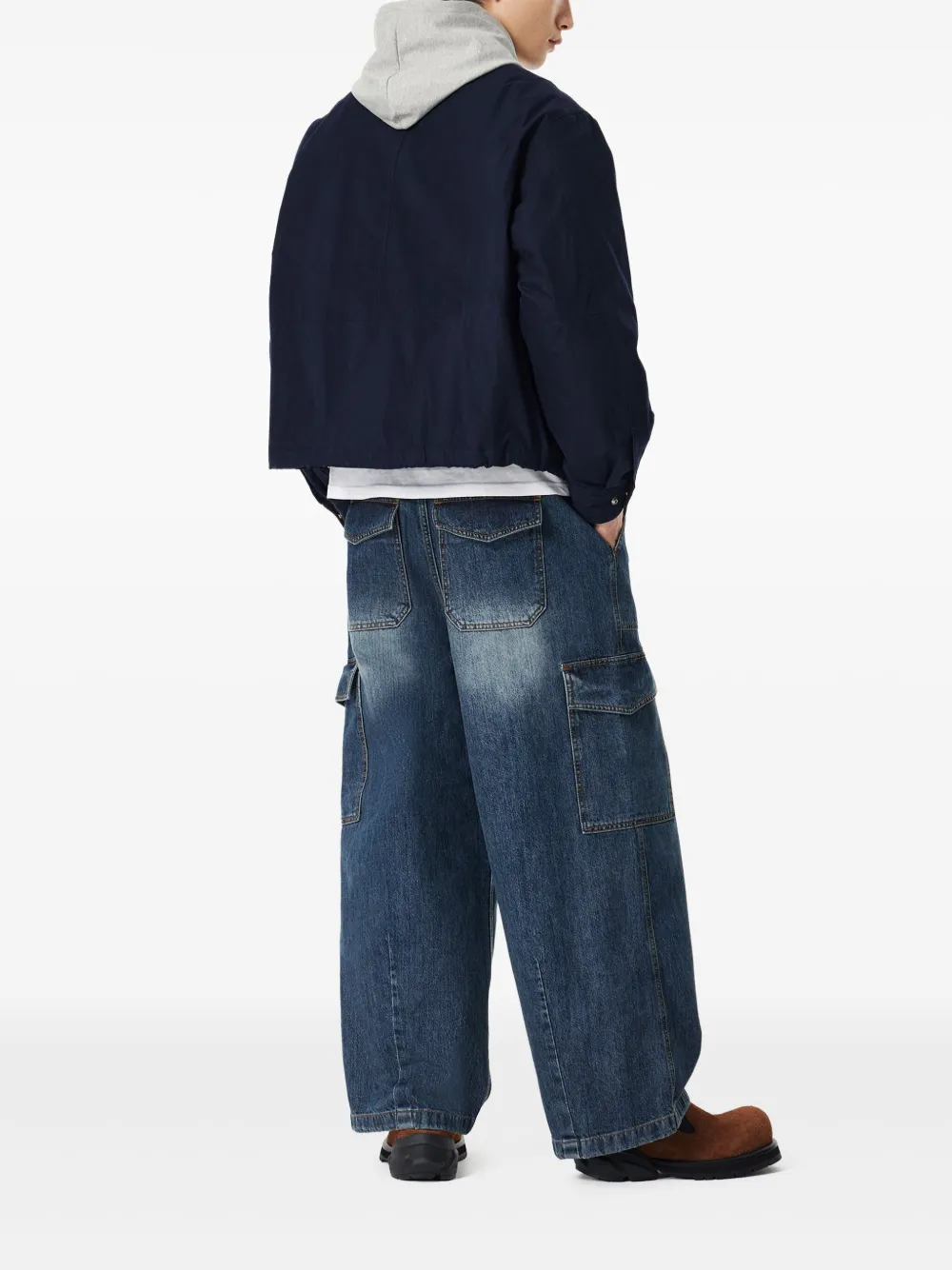 STUDIO TOMBOY Jack met ribfluwelen kraag en capuchon Blauw