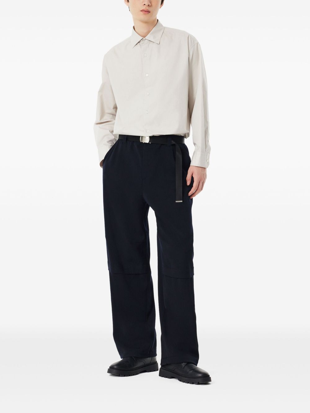 STUDIO TOMBOY belted wool trousers - Zwart