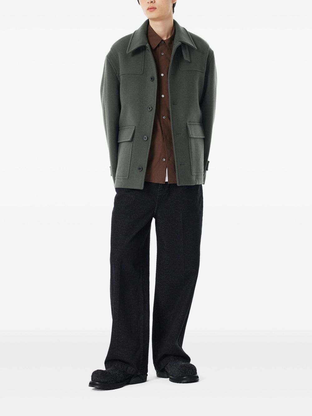 STUDIO TOMBOY non-toggle duffle coat - Groen