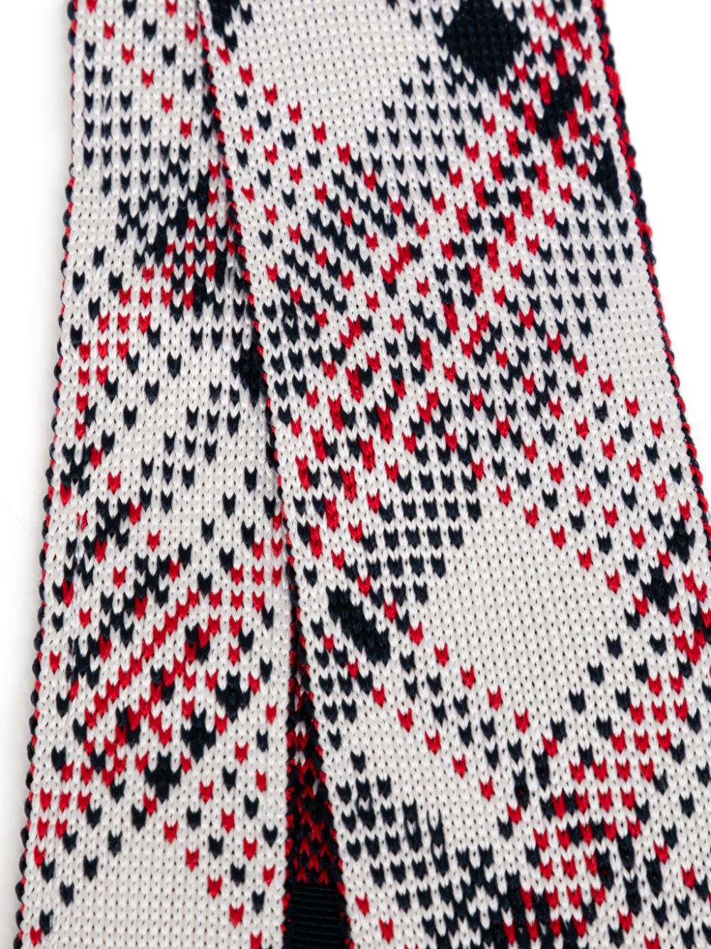 Thom Browne madras check jacquard knitted tie - Rood