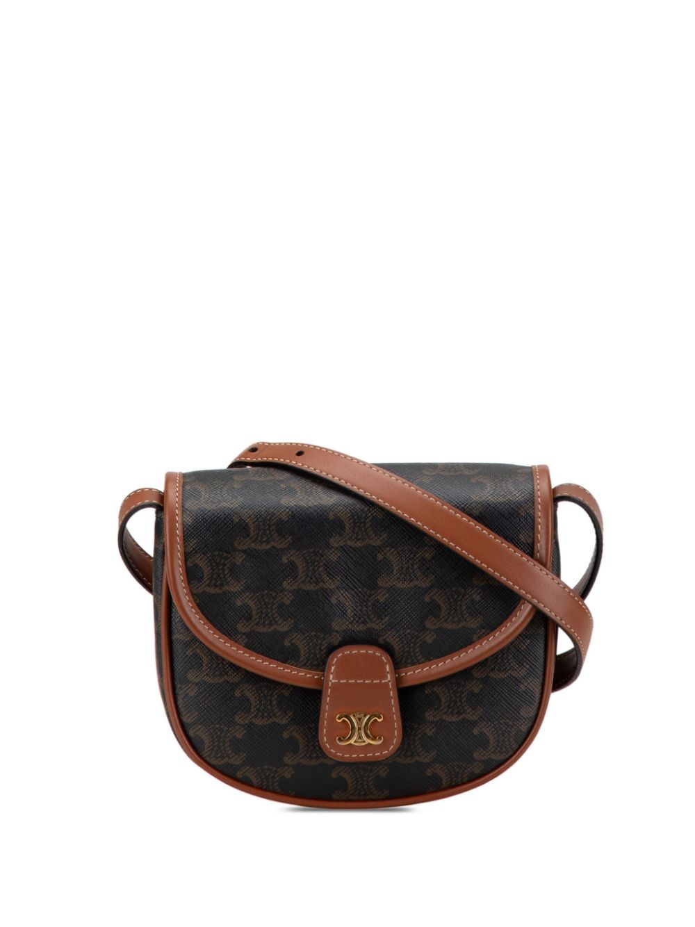 Céline Pre-Owned 2022 Mini Triomphe Coated Canvas Besace crossbody bag - Brown