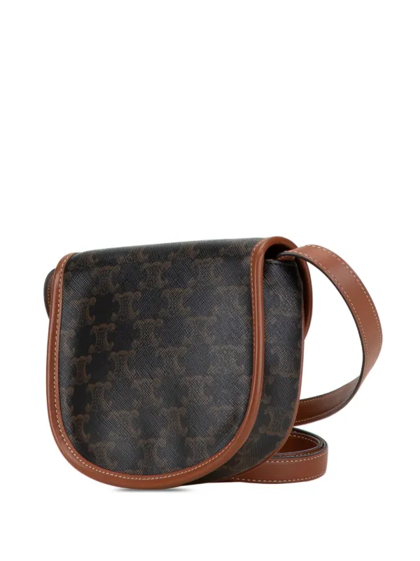 【CELINE】SMALL CROSSBODY BAG Céline Pre-Owned 2022 Mini Triomphe Coated Canvas Besace
