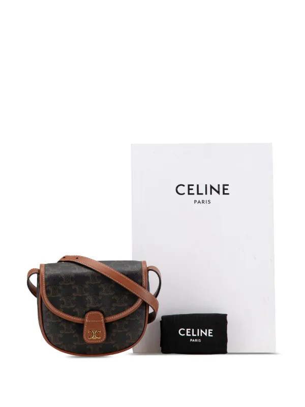 【CELINE】SMALL CROSSBODY BAG Céline Pre-Owned 2022 Mini Triomphe Coated Canvas Besace