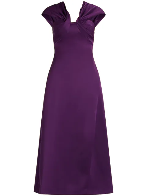 CHATS BY C.DAM draped midi dress