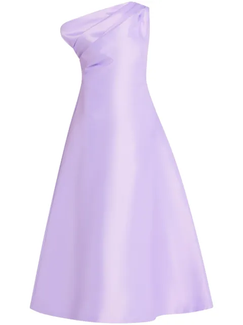 CHATS BY C.DAM asymmetric-neck midi dress