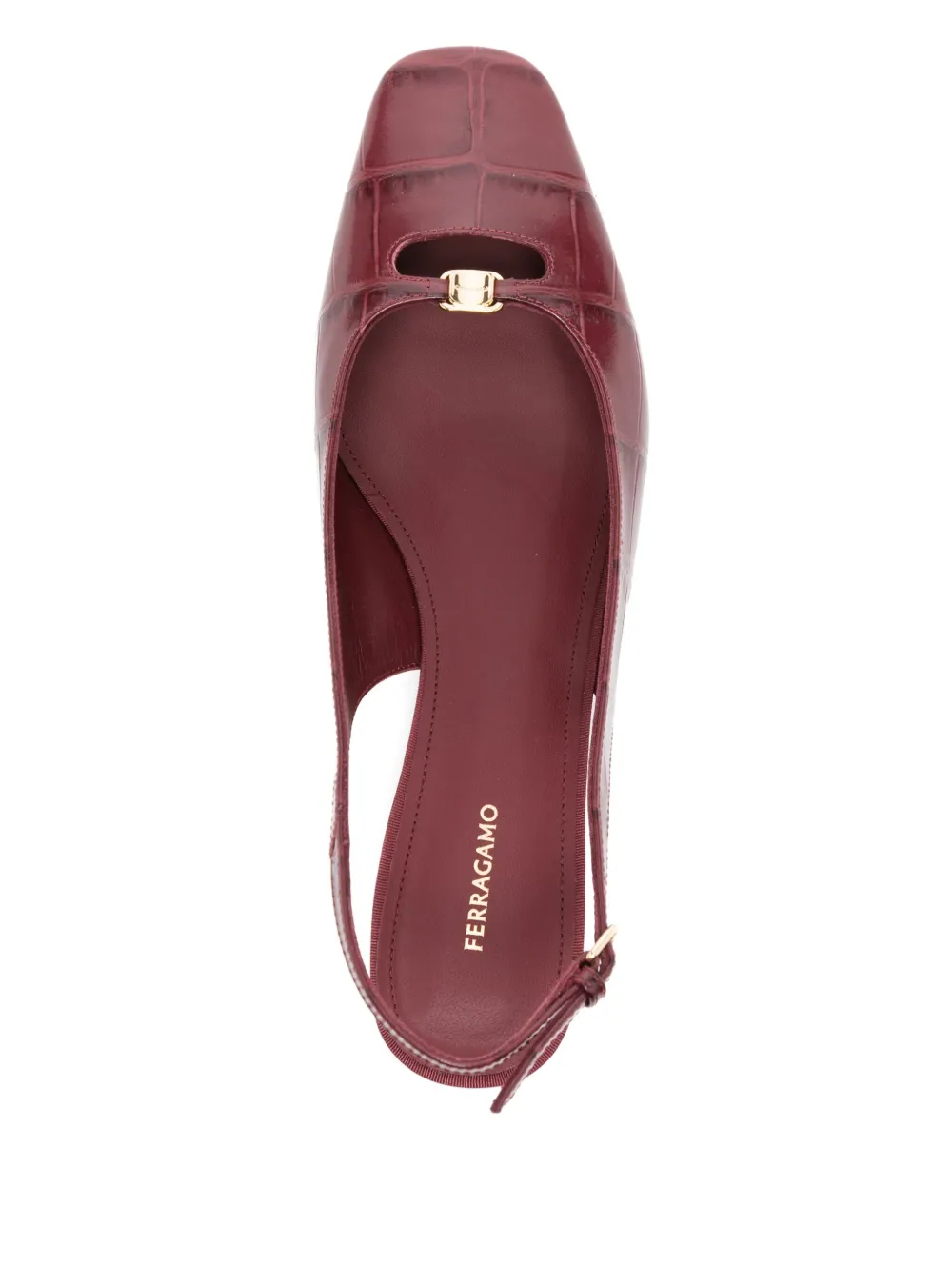 Ferragamo buckle fastening pumps Red