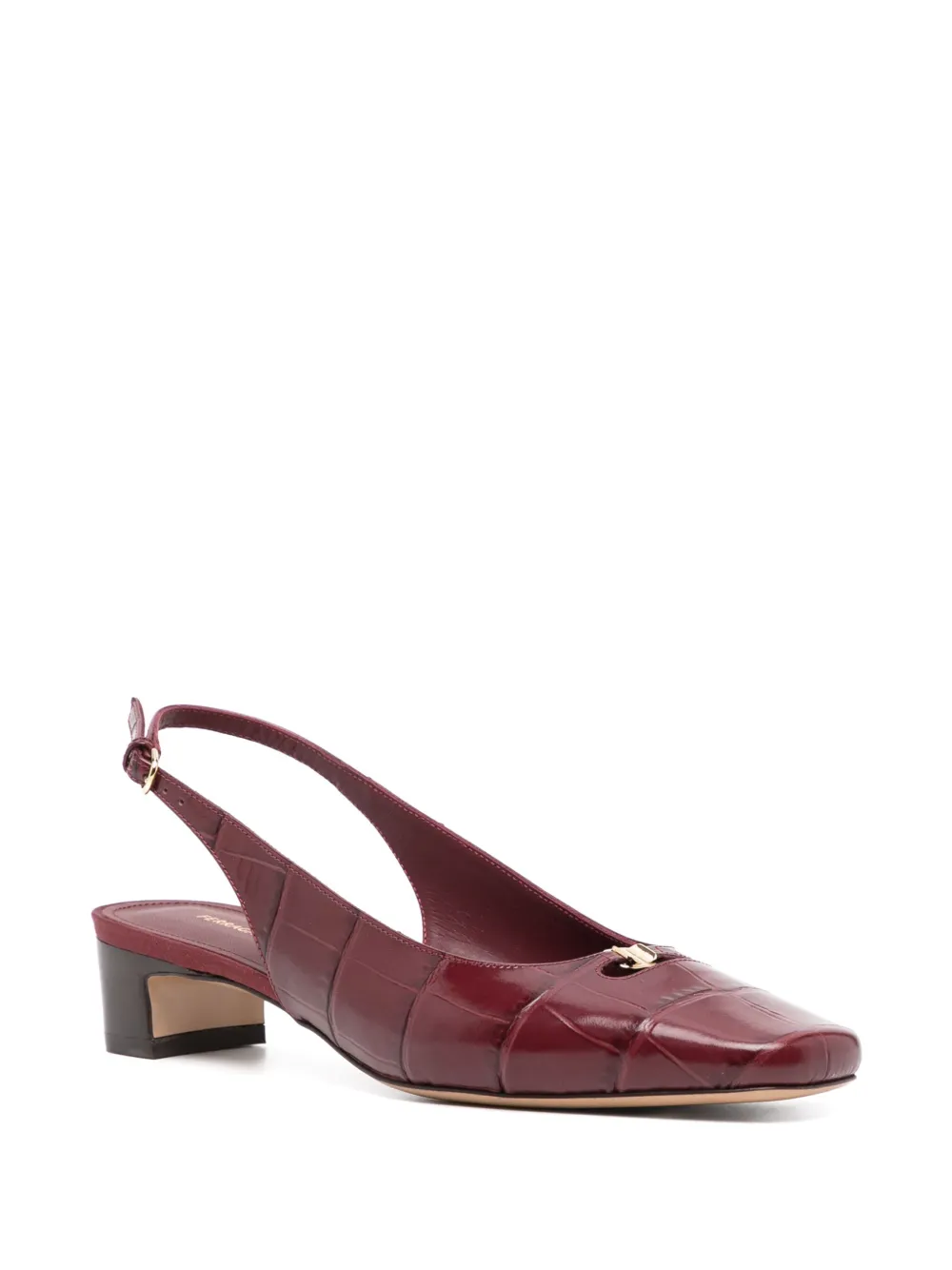 Ferragamo buckle fastening pumps Red