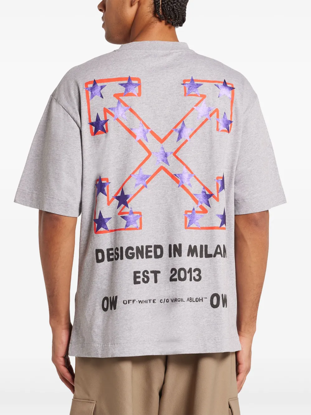 Off-White T-shirt met logoprint Grijs