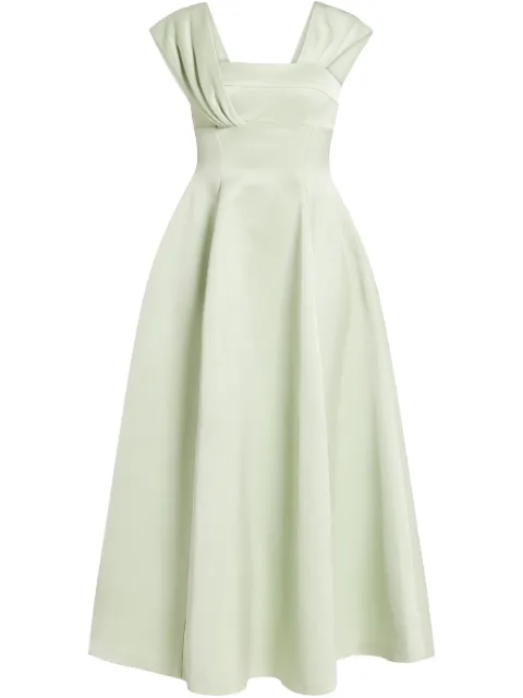 CHATS BY C.DAM draped-detailing midi dress