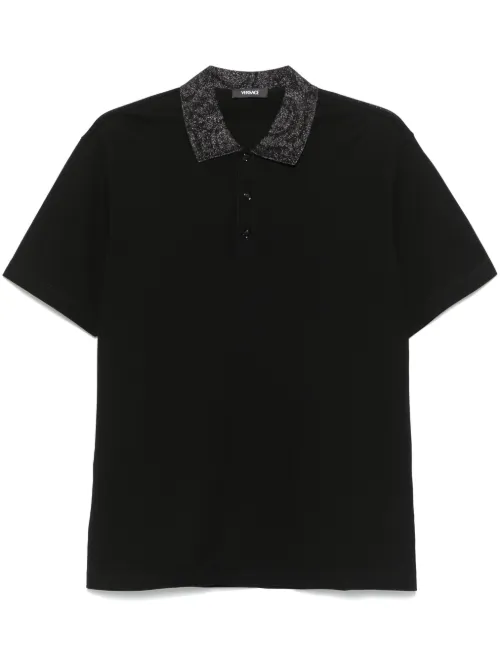 Versace polo en coton - Noir - Versace - Modalova
