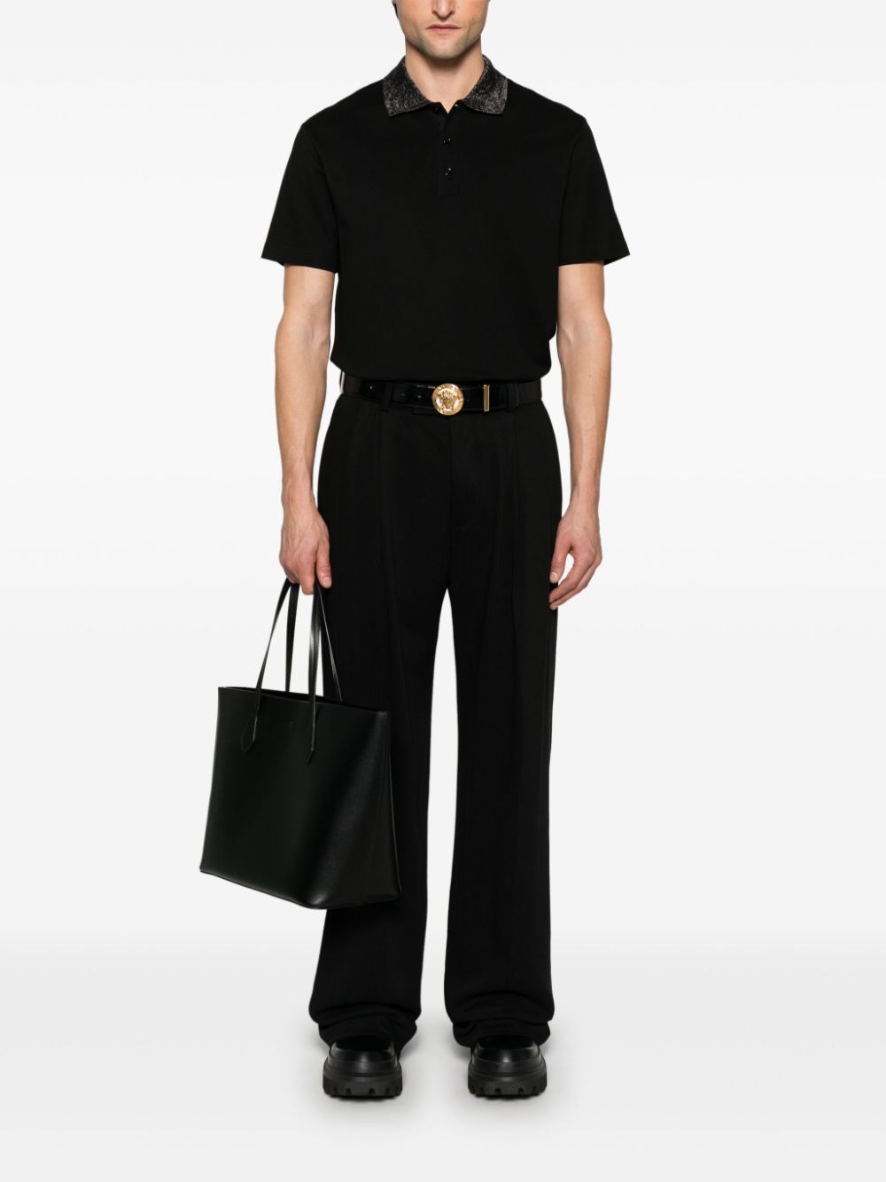 Versace Katoenen poloshirt - Zwart