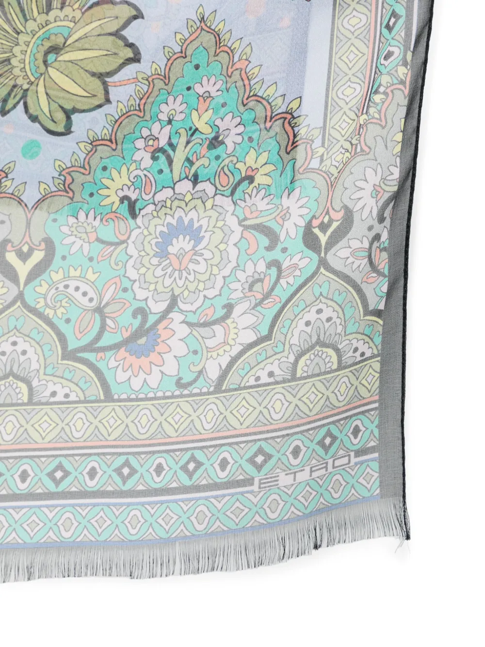 ETRO Zijden sjaal met paisley-print Blauw