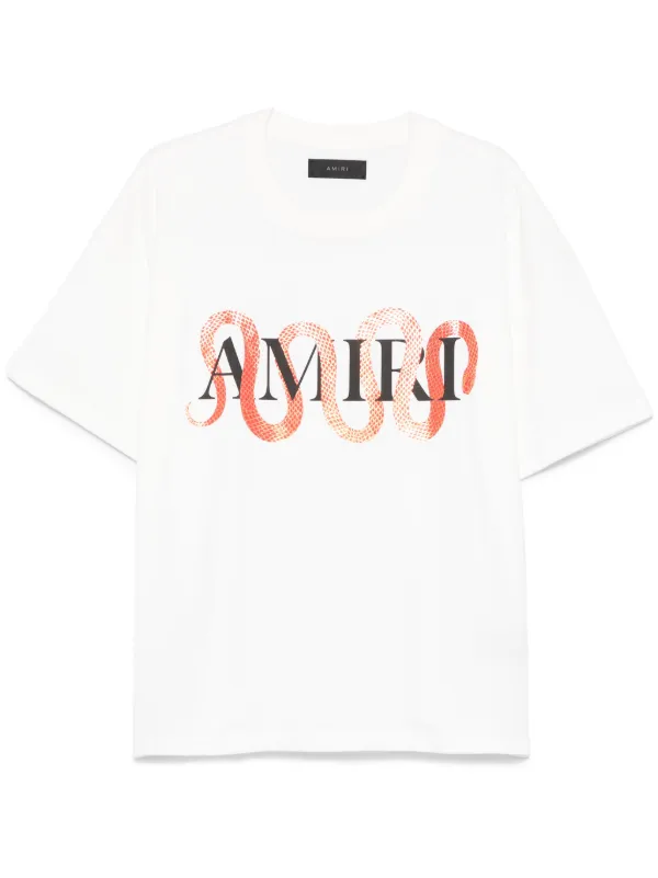 AMIRI logo-print Cotton T-shirt | White | FARFETCH