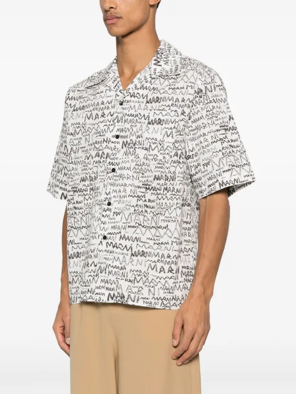 Marni Pencil logo-print Shirt | White | FARFETCH CY