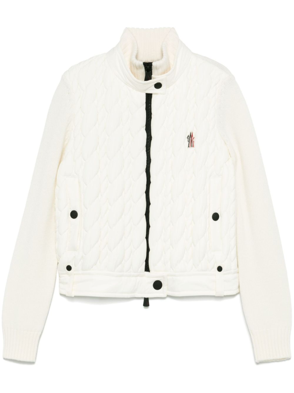 Moncler Grenoble virgin wool zip-up ski jacket - White