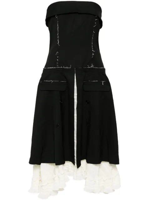 Rokh lace detailed strapless dress