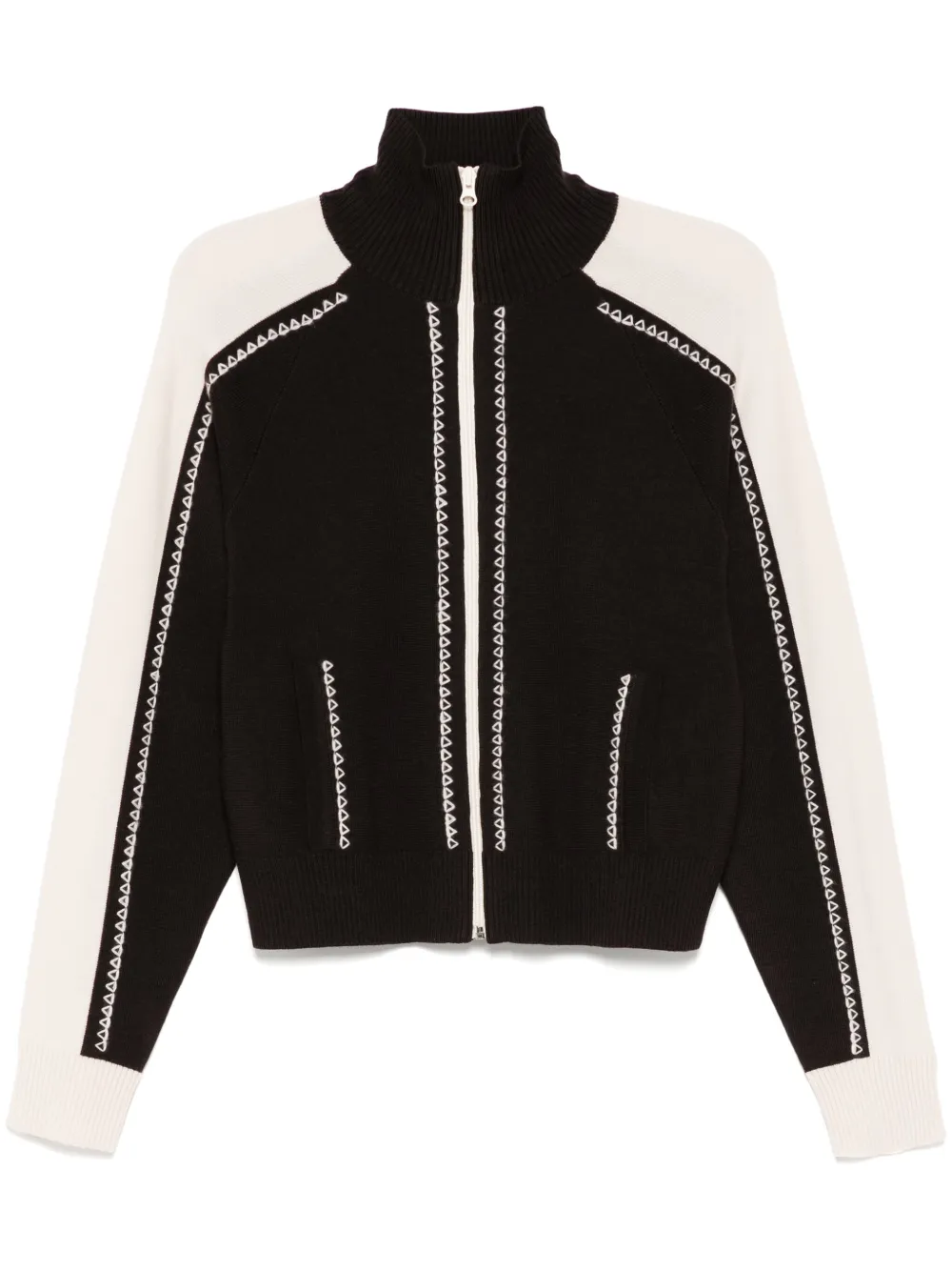 Embroidered Knitted track jacket