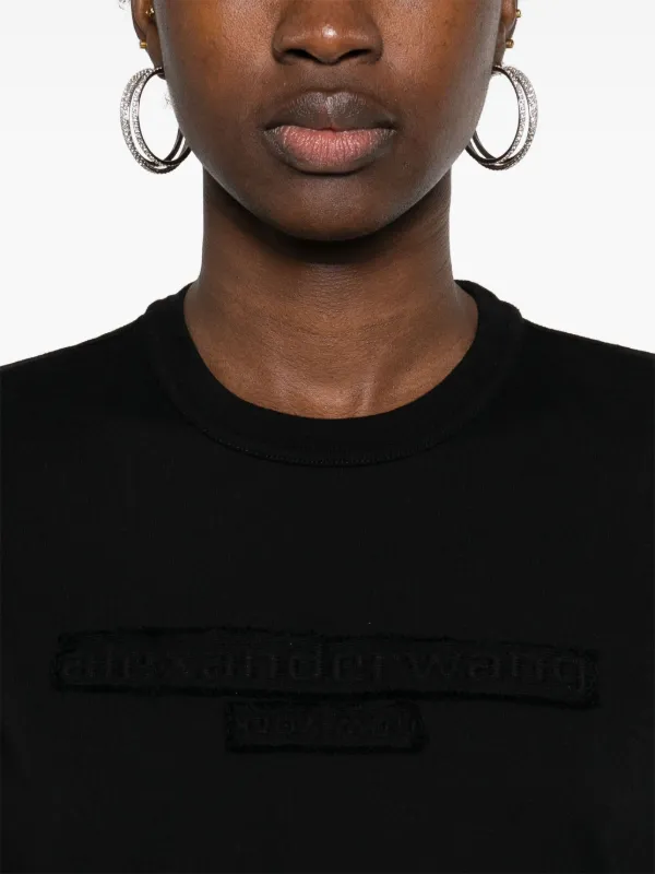 【関税&送料込】Alexander Wang Embossed Logo T-Shirt Alexander Wang logo-embossed T-shirt | Black | FARFETCH CA