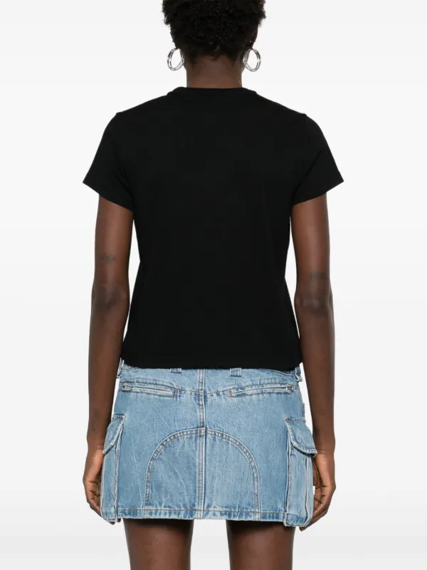 Tシャツ・カットソー ALEXANDER WANG Woman T-Shirt Black 1CC1251991 001 alexander wang 亚历山大王高捻针织紧身T 恤BLACK