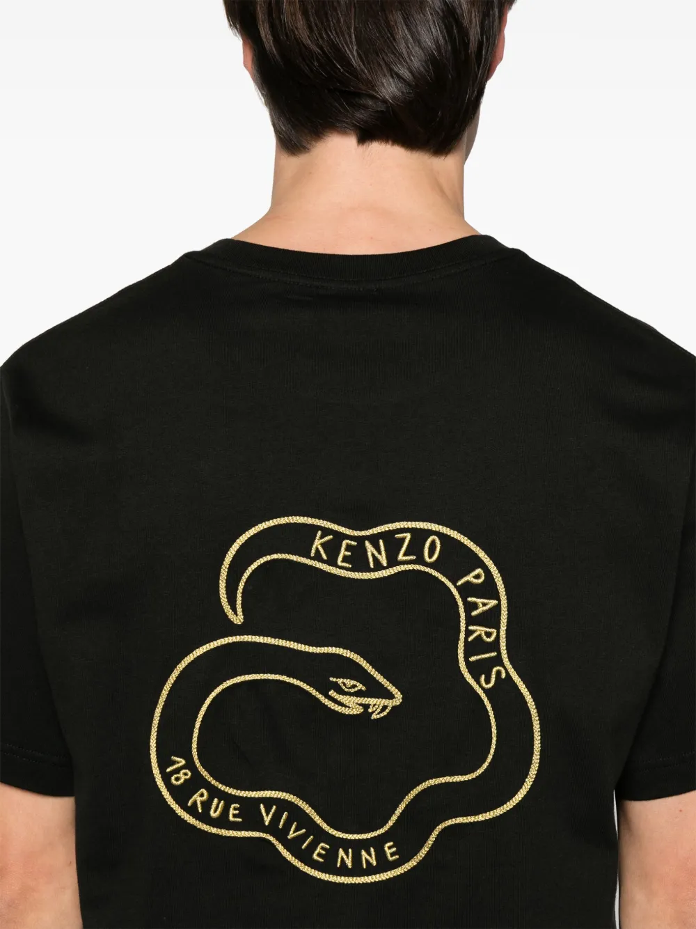 Kenzo T-shirt met geborduurd logo Zwart