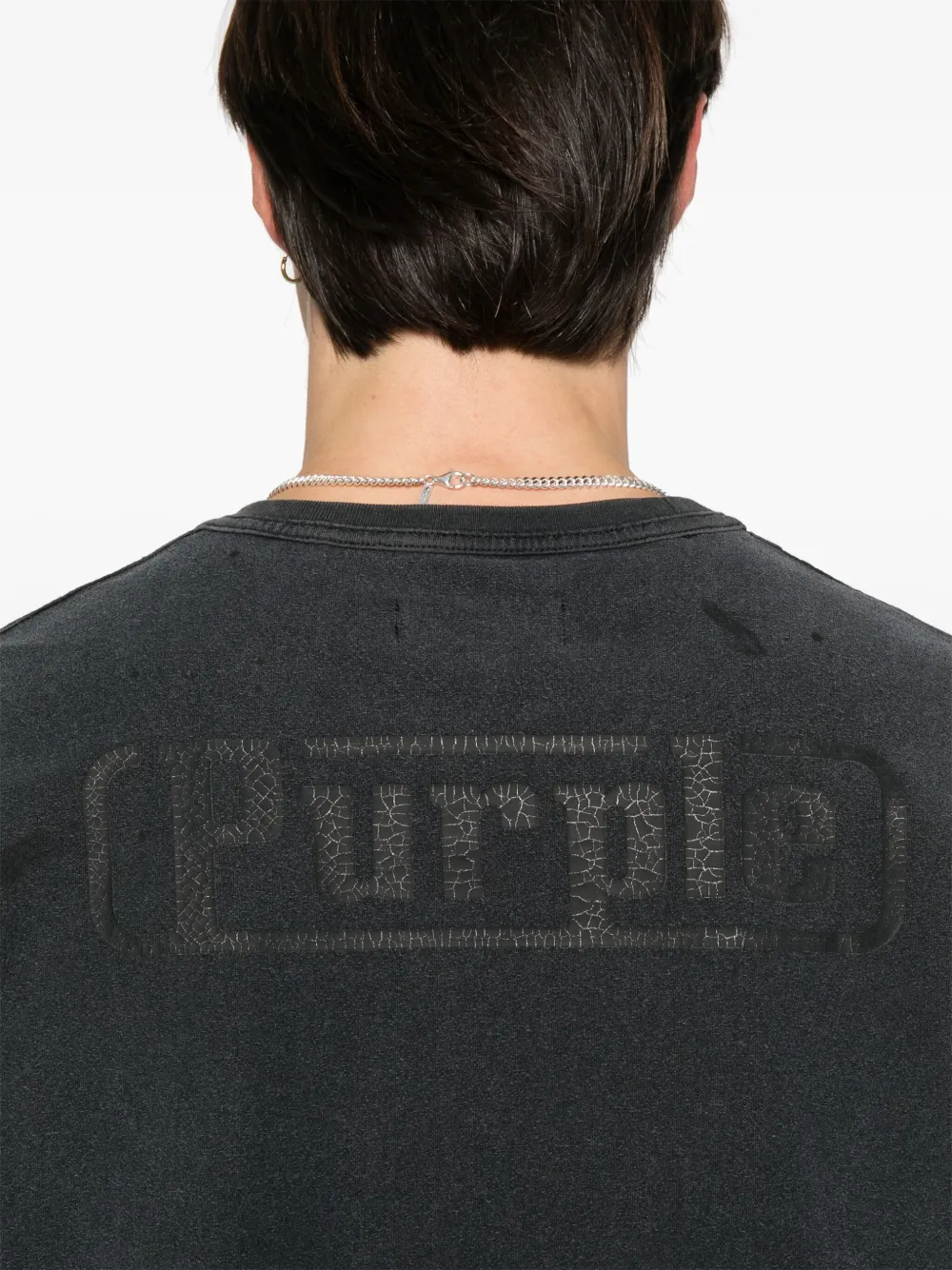 Purple Brand T-shirt met logoprint Grijs