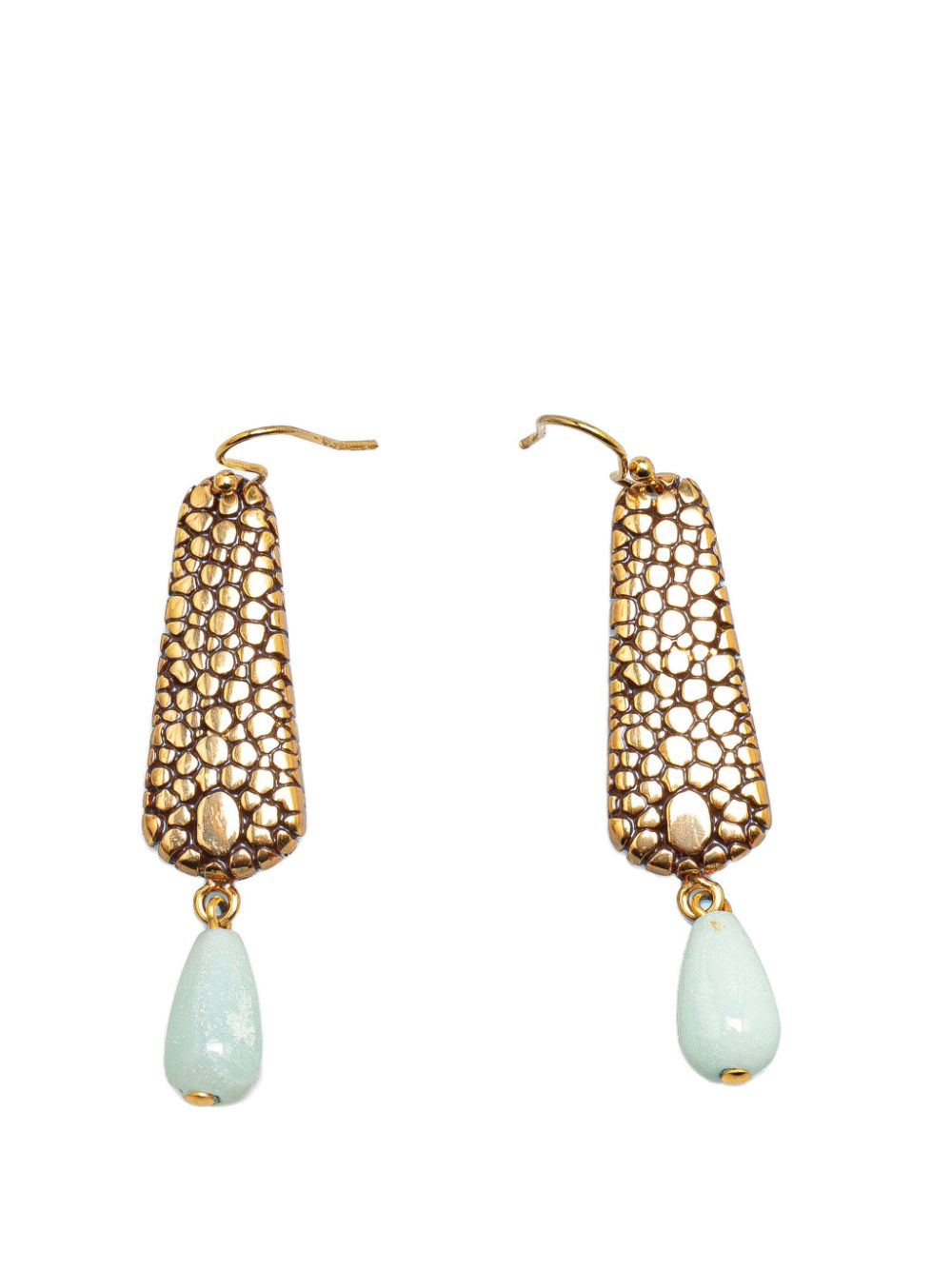 Fendi Pre-Owned 20th Century Gold Plated Turquoise French Hook costume earrings