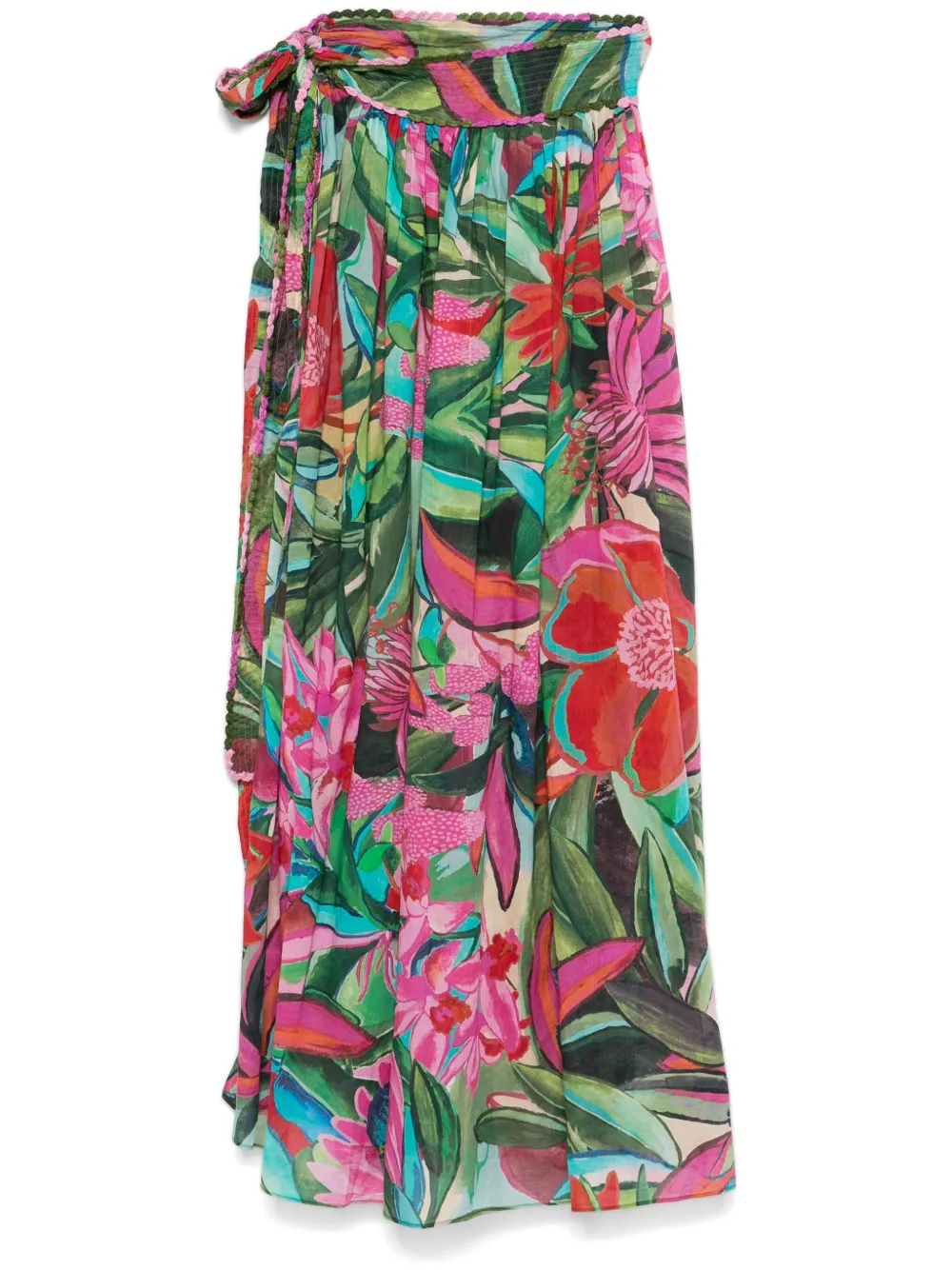 FARM Rio floral-print midi skirt - Green