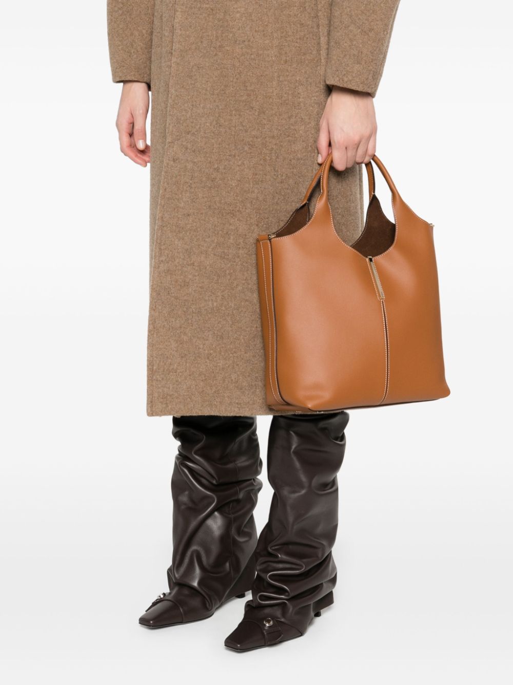 Tod's Leren shopper - Bruin