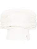Rokh Off Shoulder Multi Buttons Laced top - White