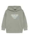 Emporio Armani Kids logo-stamp hoodie - Green